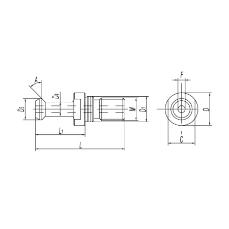 Штревель М12 ISO30 45° MAS-BT с отверстием и кольцом