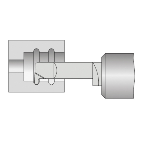 Мини-резец твердосплавный канавочный 4x10x50 мм, R 0,75