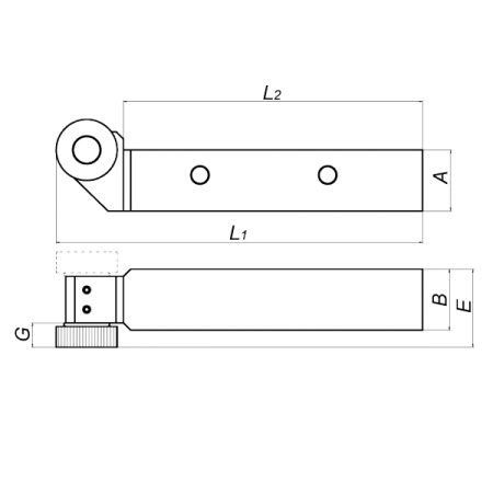 Державка для накатки с боковым креплением 20x25x150-25/10