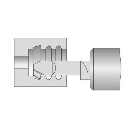 Мини-резец твердосплавный канавочный 6x20x50 мм, R 0,2, W 2