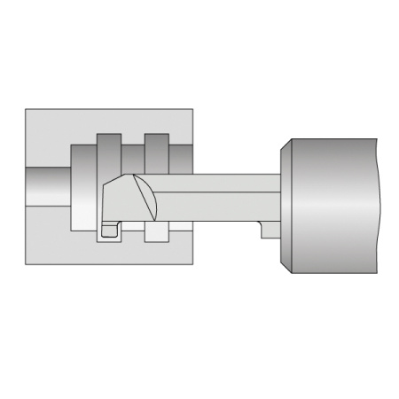 Мини-резец твердосплавный канавочный 6x12x50 мм, R 0,15, W 1