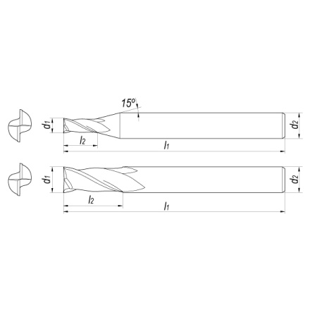 Фреза концевая D4x11x50x4 Z2 TiAlN