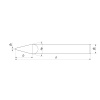 Фреза твердосплавная гравировальная D0x2x50x6 Z1 120°