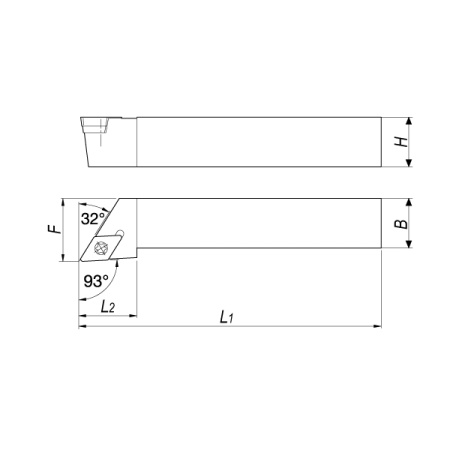 Державка токарная SDJCR1212F11 для наружного точения правая