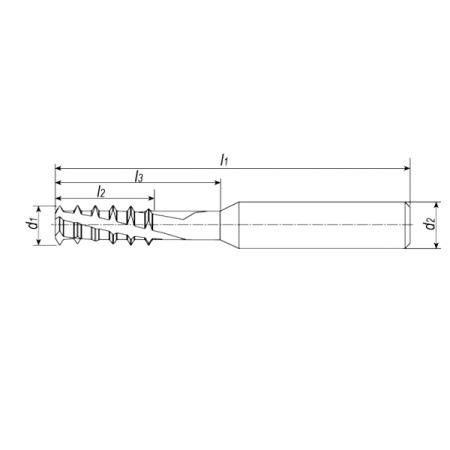 Резьбофреза твердосплавная по металлу M8x1,25x13,62 мм TiSiN